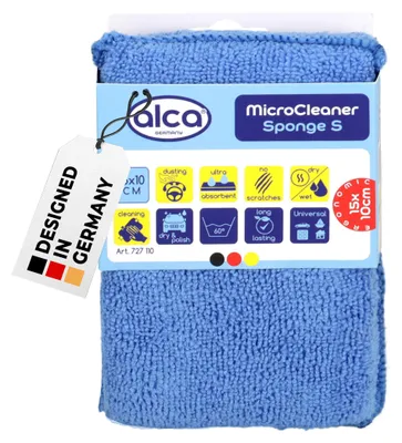 Produktbild von alca® Mikrofaserschwamm 15x10x4,5 cm blau gründliche effiziente & schonende Reinigung I Auto Allzweckschwamm Autoschwamm Schwamm Waschschwamm Autopflege Lack Felgen Reinigung