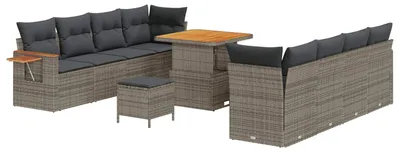 Produktbild von vidaXL Gartensofa-set 11 pcs Grau Poly-Rattan