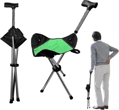 Imagen del producto de Patinaje con sesión plenaria - Taburete trillado - Momento de descanso En la carretera - Doblante y ajustable - 150 kg Carga de desgaste - Verde