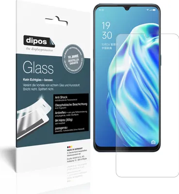 Produktbild von 2x Schutzfolie für Oppo F15 matt - Anti-Shock 9H Folie dipos Glass Kunststoffglas