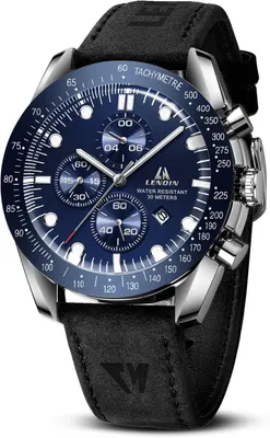 Produktbild von Herren Armbanduhr Analog Quarz mit Lederarmband, 3 ATM Wasserdicht, Datumsanzeige, Klassische Business Freizeit Uhr für Männer Elegant