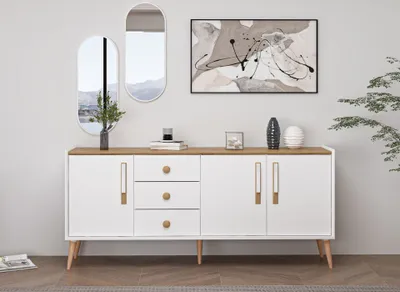 Productafbeelding van Skye Decor, spiegel Mitra - wit, console, wit, 100% melaminecoating op spaanplaat, 180 x 45 x 80 cm