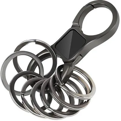 Immagine prodotto di Portachiavi a doppia fessura con chiusura rapida – Portachiavi doppio per uomo e donna – Organizer per chiavi (nero)