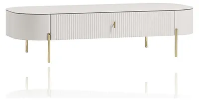 Produktbild von Couchtisch in Kaschmir Matt - 120 cm Breite - Wohnzimmertisch mit Goldbeinen