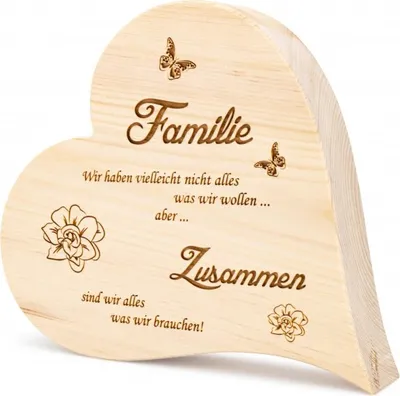 Produktbild von Zirbenherz Familie Zusammen 20cm