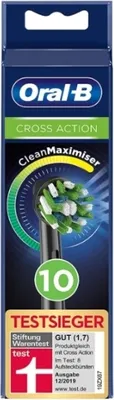 Produktbild von Oral-B, CrossAction Black Edition, kefkové hlavice so štetinami na komplexné čistenie ústnej dutiny, 10 kusov