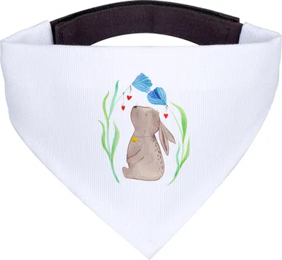 Produktbild von Mr. & Mrs. Panda Halstuch Hund Hase Blume - Weiß - Geschenk, Bandana, Hunde, Ostern, Für, Träume, Kindergeburtstag, Schwangerschaft, Geburtstag, Geburt