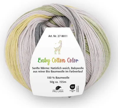 Produktbild von Pro Lana Baby Baumwolle COLOR & UNI (organic) 50g/155m Lauflänge, 100?% Baumwolle ( ), NS 3,0-3,5 color 06