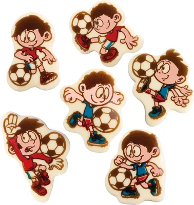 Produktbild von BackDecor 96 Schoko Fußballer, aus weißer Schokolade