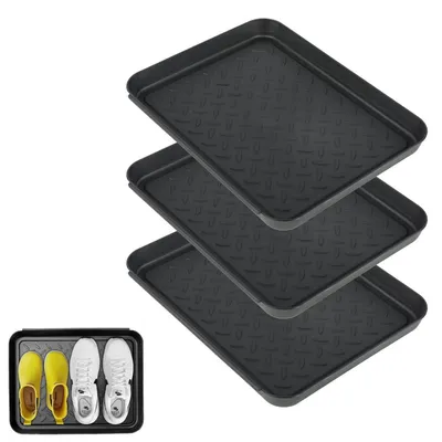Produktbild von Schuhabtropfschale 3er-Set 35x27x3cm Abtropfschale Schwarz