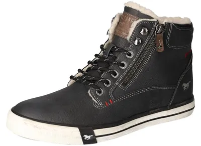 Produktbild von Mustang Herren Sneaker High Top Stiefelette Warmfutter Reißverschluss 4072-604, Größe:46 EU, Farbe:Schwarz