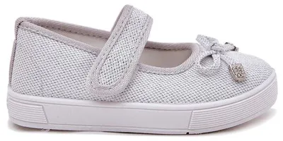 Produktbild von Mädchen Ballerinen Klettverschluss Schuhe für den Kindergarten Tulle Grau Gr.23