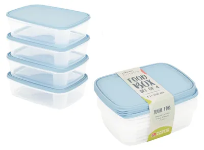Vorratsdosen-Set 4er-Pack 1 L mit Deckeln, klar
