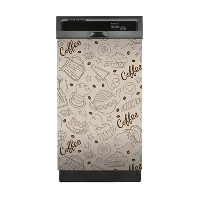 Produktbild von Aufkleber sticker 45x70 cm Dekorative folie Spülmaschine - Kaffee Kanne und Tasse