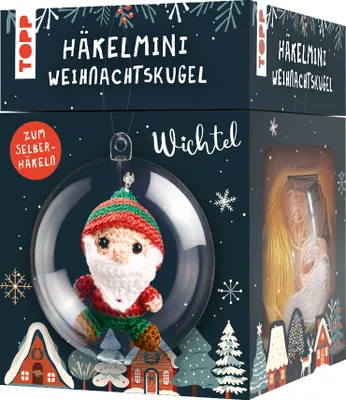 Produktbild von Häkelmini-Weihnachtskugel Häkelset Wichtel