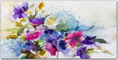 Produktbild von Coloray Küchenrückwand 140x70 Spritzschutz aus Glas - Blumen Zweig