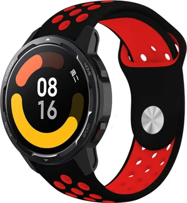 Produktbild von Strap-it Xiaomi Watch S1 Sportarmband (Schwarz/Rot)