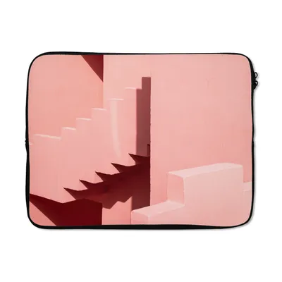 Produktbild von MuchoWow® Laptop Hülle 15 Zoll Rosa - Architektur - Treppe - Pastell Laptoptasche - Laptoptasche - Sleeve - Rundum-Schutz