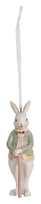 Immagine prodotto di Clayre & Eef Ciondolo Coniglio 10 cm Bianco Verde Poliresina