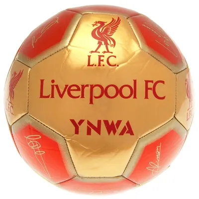 Obrázek produktu pro Liverpool FC - Fotbalový míč "YNWA" s podpisy TA10982 (5) (červená/zlatá)