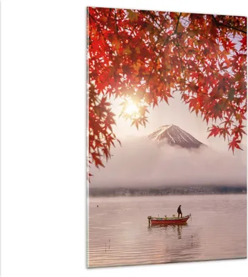 Produktbild von Bilder auf glas - Einteilig - Vulkan See - 80x120cm - Glasbilder - Wandbilder - Bilder - Kunstdruck - zum Aufhängen bereit - Wanddekoration aus Glas - Glas Bilder - Wandbild auf Glas - GPA80x120-4107
