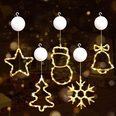 LED-Lichterkette 5er-Set warmweiß batteriebetrieben mit Saugnäpfen