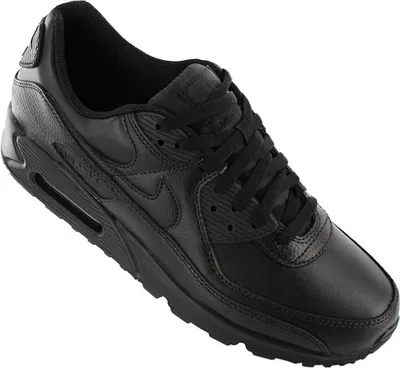 Zdjęcie produktu dla Nike Air Max 90 Leather - Triple-Black - Buty sneakersy męskie czarne CZ5594-001 , EU 43 US 9.5