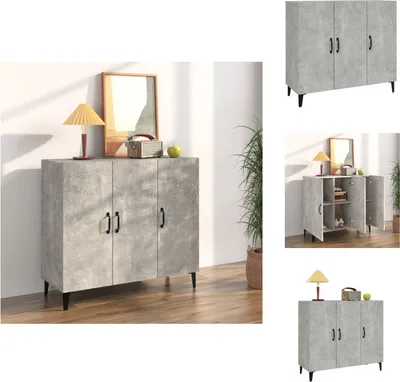 Produktbild von vidaXL Sideboard Betongrau 90x34x80 cm Holzwerkstoff -  Sideboards