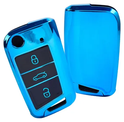 Image de Solidchoice - Étui de protection pour clés de VW Golf 7 et Tiguan, couleur bleu