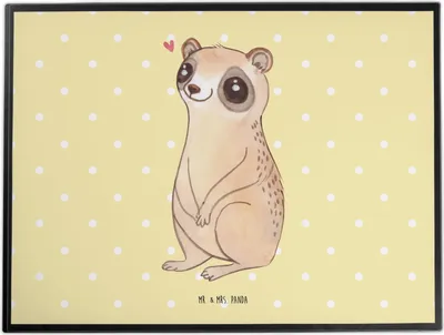 Produktbild von Mr. & Mrs. Panda schreibtischunterlage Plumplori Glücklich - Gelb Pastell - Geschenk, schreibtischunterlagen, malunterlagen, Schreibunterlage, Lustige Sprüche, Niedlich