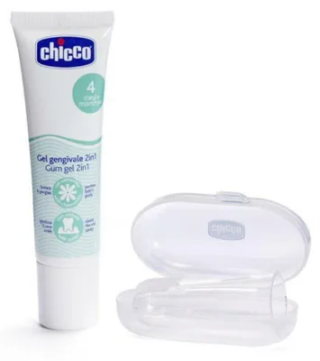 Produktbild von Chicco Baby Zahnpflegeset mit 30ml Zahnungsgel und Fingermuldenbürste