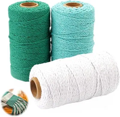 Immagine prodotto di Filato di cotone colorato, 100 m x 2 mm, per uncinetto e fai da te