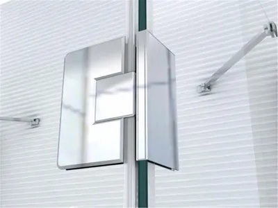 Zdjęcie produktu dla Glaszentrum Hagen - Armatura prysznicowa - Zawiasy do drzwi prysznicowych - szkło na szkle, 180°, chrom