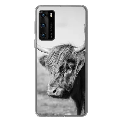 Produktbild von MuchoWow® Handyhülle Schutzhülle Hülle für Huawei P40 Schottischer Highlander - Tiere - Schwarz - Weiß Silikon Softcase Handy Hülle - Handytasche