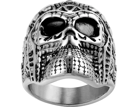 Produktbild von Karisma Männer Edestahl 316L Silber Totenkopf Herrenring geschwärzt- RHC110 - 57 (18.1)