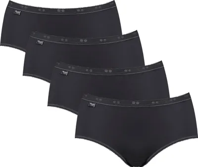 Produktbild von Sloggi Women Basic Midi, dames midi slip (4-Pack), zwart