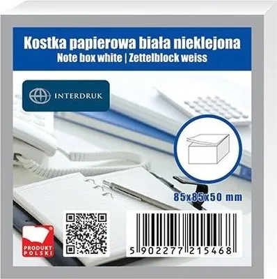 Produktbild von Interdruk Weiße Notizbox 85 x 85 x 50 mm lose Blätter
