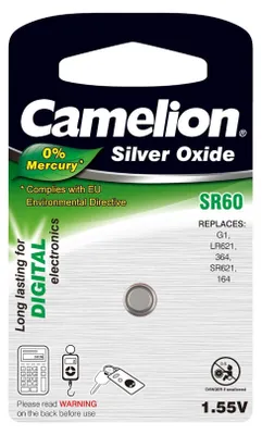 Produktbild von Camelion Silberoxid-Knopfzelle SR60/SR60W / G1 / LR621 / 364 / SR621 / 164  1er Blister