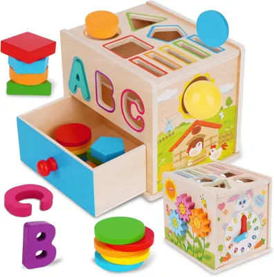Immagine prodotto di Giocattoli educativi in legno per bambini piccoli e neonati, dai 1 ai 3 anni