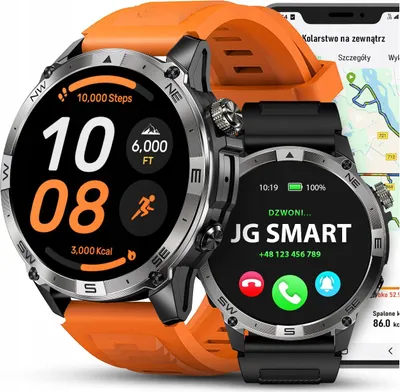 Zdjęcie produktu dla Smartwatch Męski GPS Rozmowy Wodoodporny Menu PL Sport Kompas 530mAh 3paski