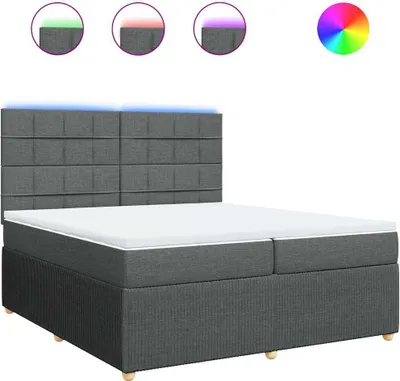 Produktbild von vidaXL Boxspringbett mit Matratze Dunkelgrau 200x200 cm Stoff
