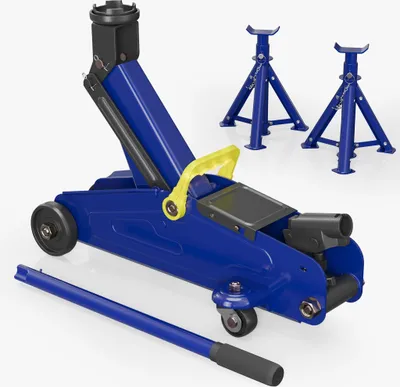 Immagine prodotto di Set di martinetti Wiltec + 2 cavalletti per martinetti, capacità di sollevamento fino a 2 t, altezza di sollevamento del martinetto 135-335 mm, altezza di lavoro dei cavalletti per martinetti 270-365 mm, cavalletti per martinetti pieghevoli