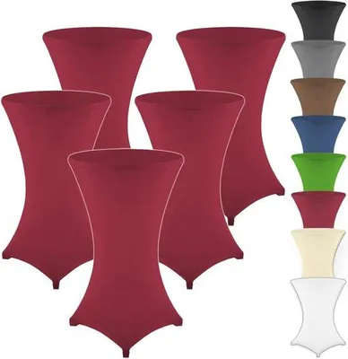 Produktbild von Stretch-Tischhussen Set - Bordeaux - Ø 80-85 cm