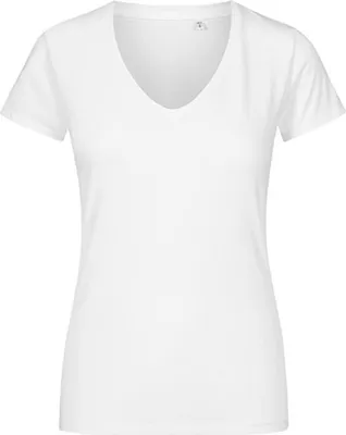 Immagine prodotto di X.O by Promodoro 1525 | Maglietta donna con scollo a V, cotone pettinato - Colore: Bianco - Taglia: S
