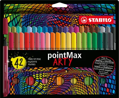 Image de STABILO 488/42-1-20 Feutre de coloriage STABILO pointMax ARTY, étui carton de 42 pièces