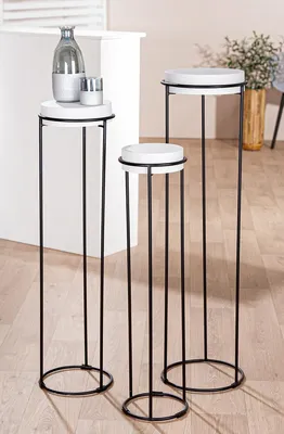 Imagen del producto de Gilde, juego de 3 elementos decorativos, columna "Leila", hierro, blanco, unidad de venta: 1, altura: 101 cm, diámetro: 27 cm, código: 58015, EAN: 4063387580158