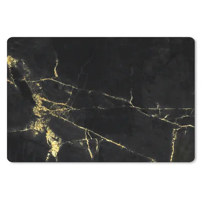 Produktbild von MuchoWow® Schreibtischunterlage Marmor - Schwarz - Gold - Luxus 60x40 cm - XXL Mauspad - Großes Mauspad