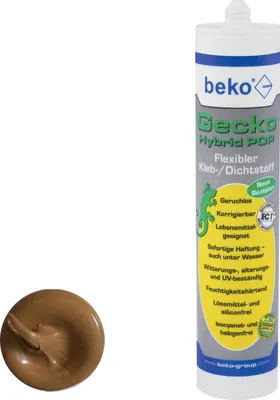 Imagen del producto de Beko Gecko Hybrid POP Flexibler Kleb- und Dichtstoff 310 ml mittelbraun