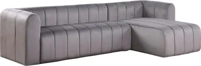 Produktbild von Ecksofa aus Samt "Victor Hugo" - 3-Sitzer - Grau