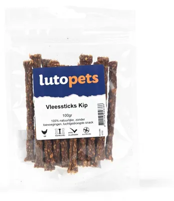 Produktbild von Lutopets Fleischsticks Huhn – 100 g – Hundesnack
